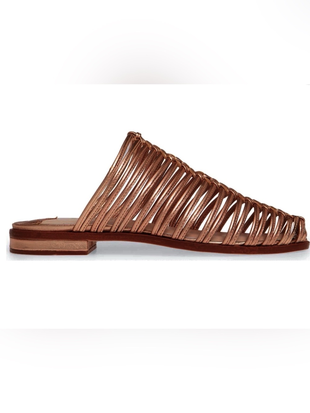 π{Cecelia New York} Gloria Caged Metallic Leather Mules